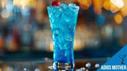 Adios Mother Cocktail Recipe - Vibrant Blue Party Punch